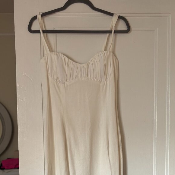 Park & Fifth White Linen Blend Midi Dress — Size Small - Picture 2 of 13